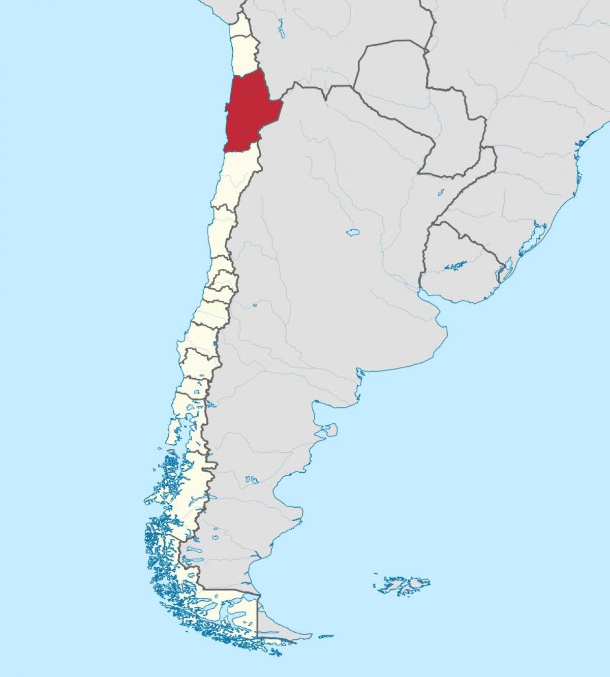 Mapa de antofagasta, Chile