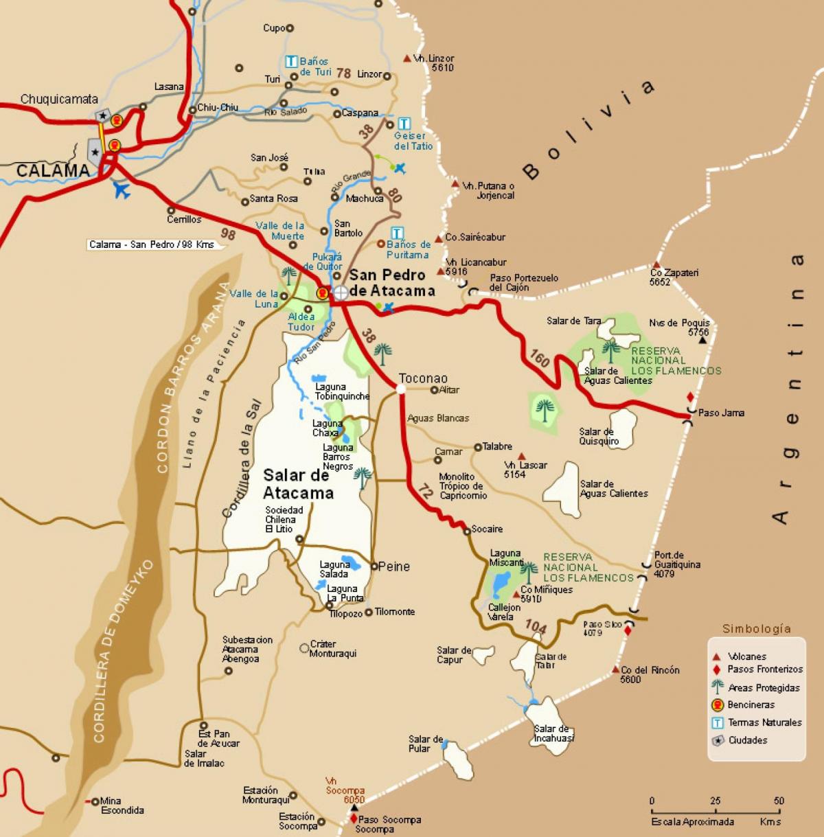 Mapa de atacama Chile