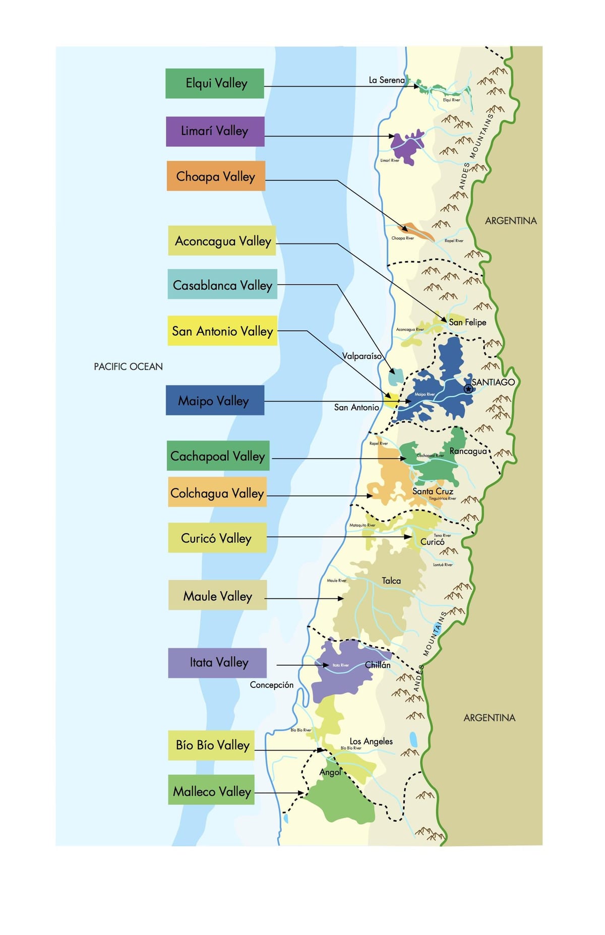 Mapa de cartografía de Chile