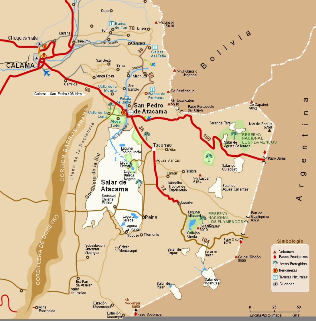 deserto de atacama Chile mapa