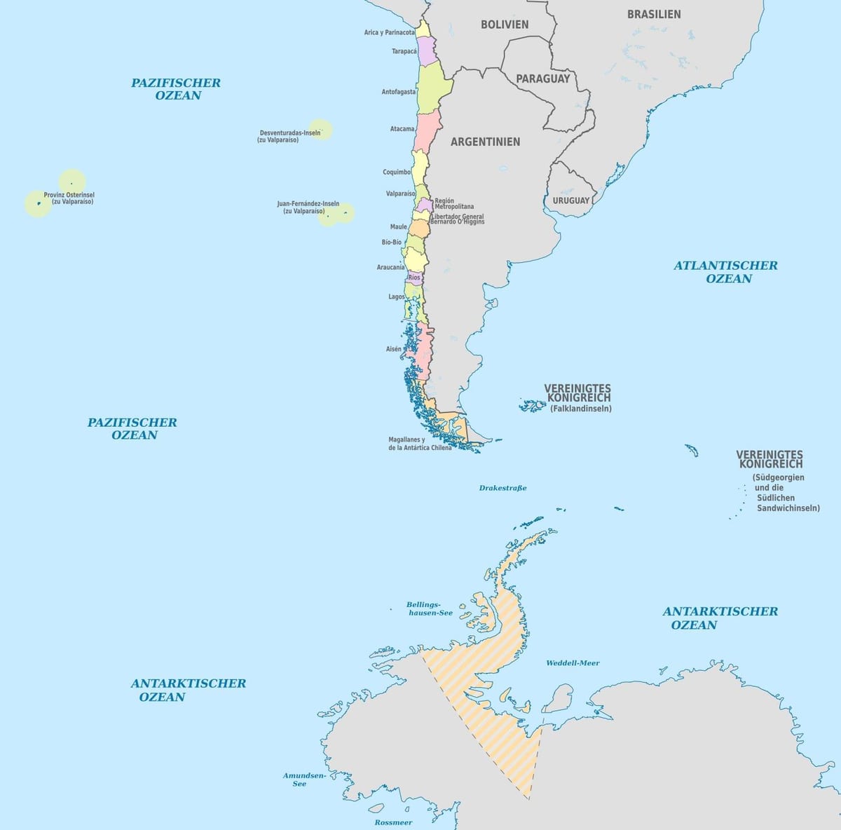 Mapa de Chile illas