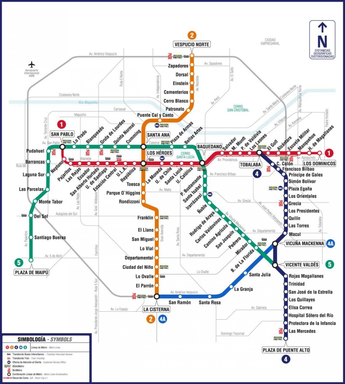 Mapa de Chile metro