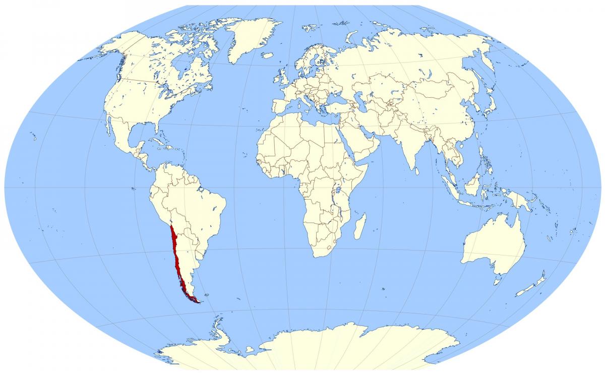 mapa do mundo mostrando Chile