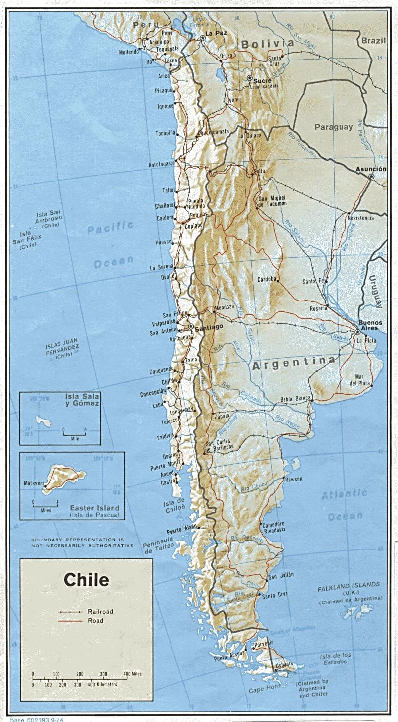 Chile ferroviaria mapa