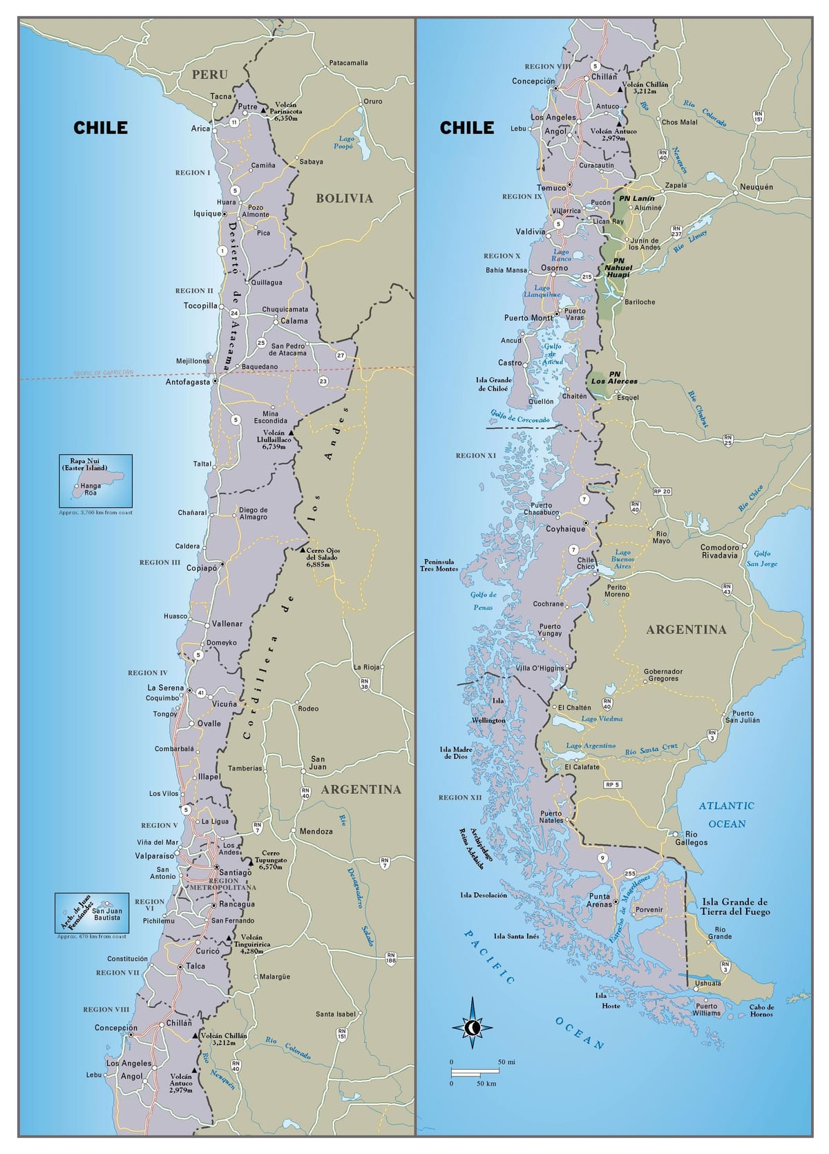 Mapa de Chile travel