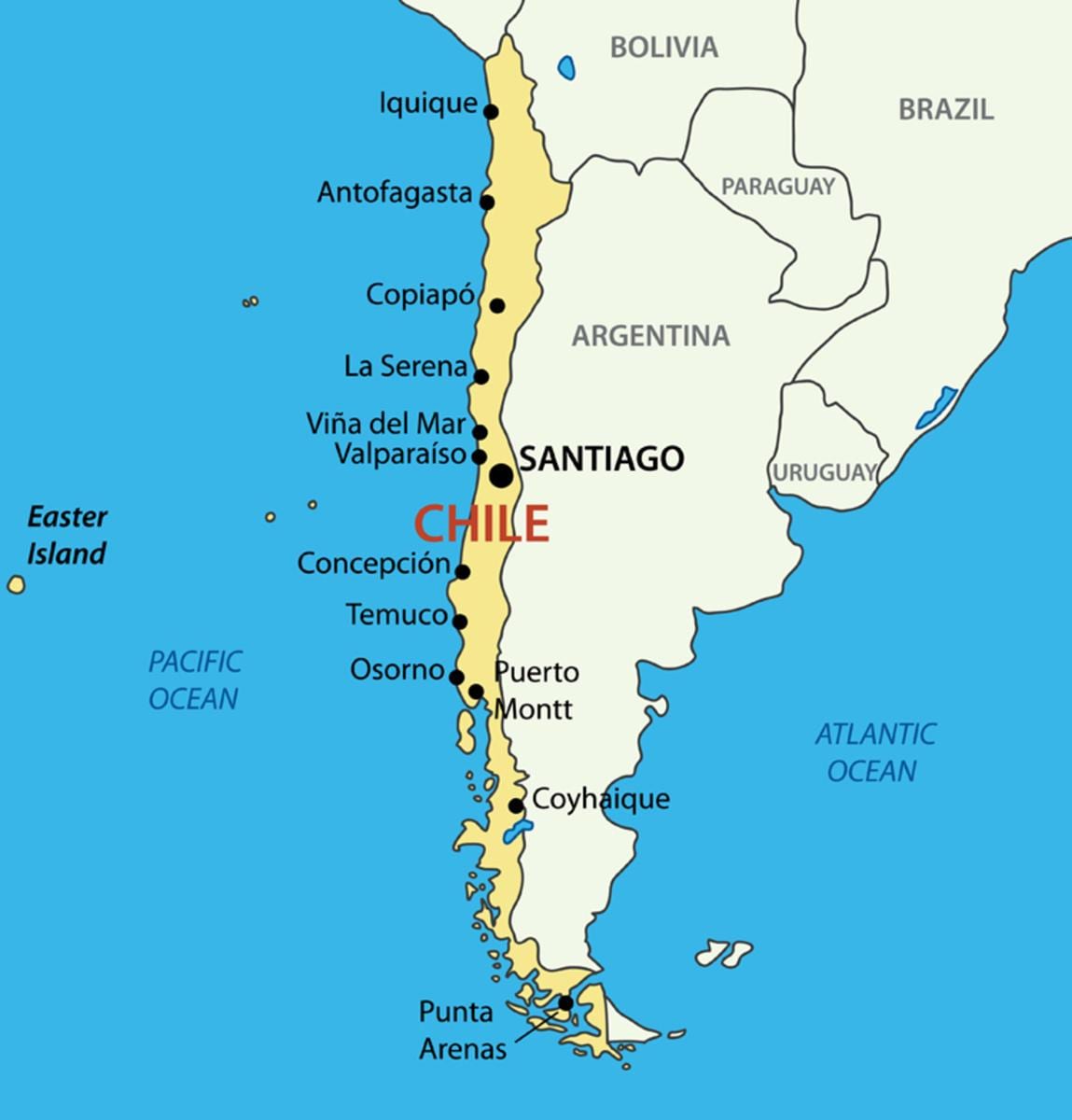 Mapa de concepción de Chile