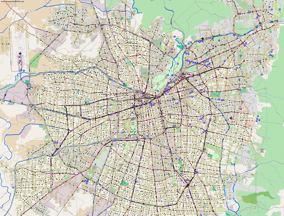 mapa da cidade de santiago de Chile