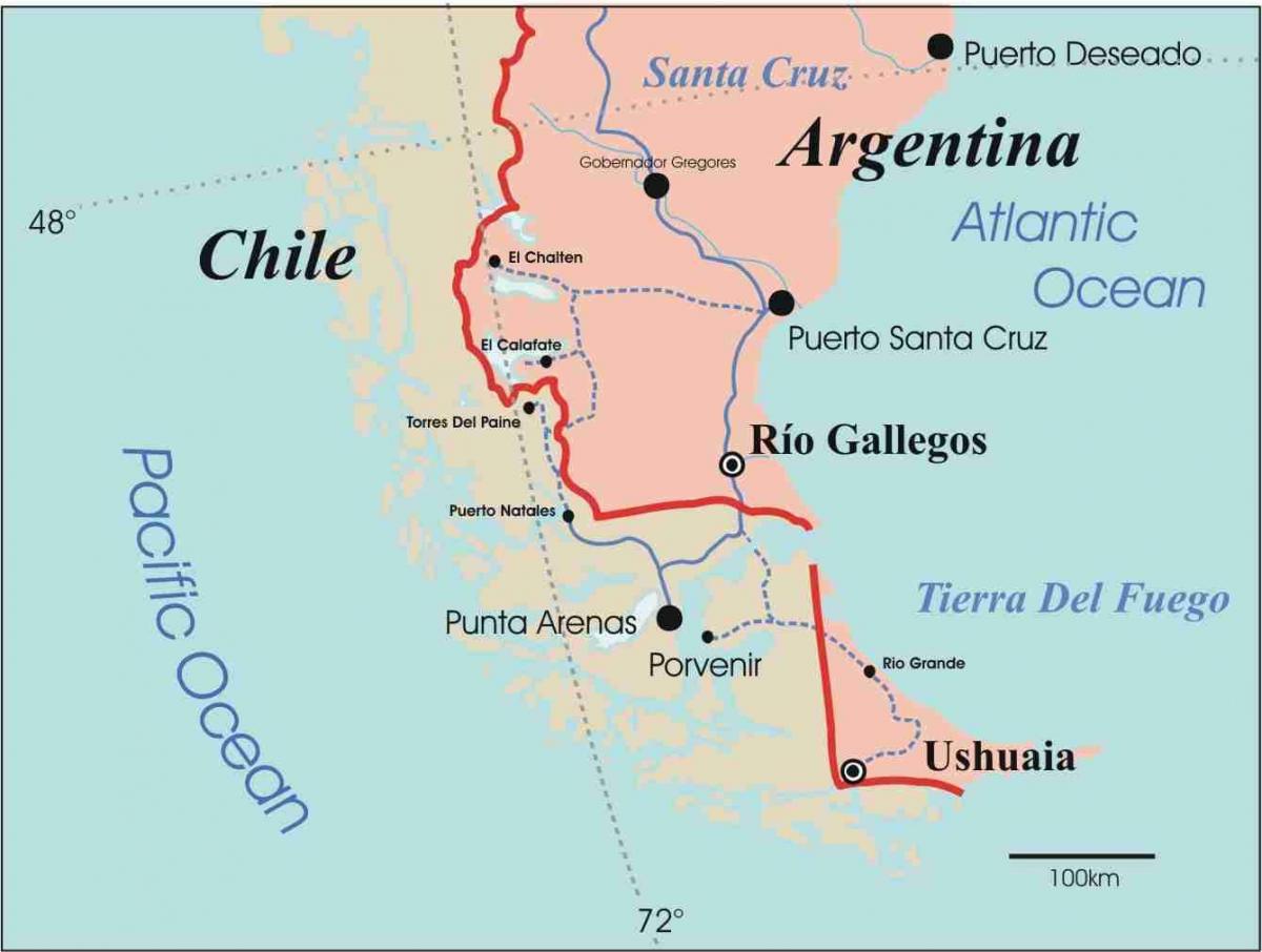 Mapa da patagonia Chile