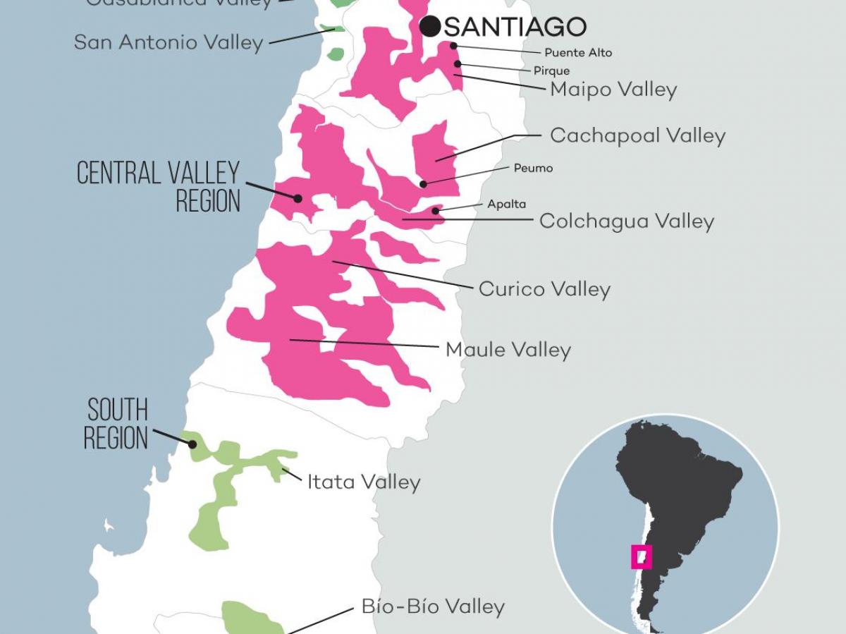 Mapa de val central de Chile