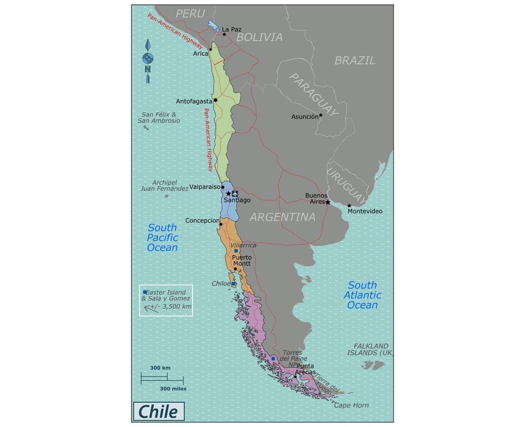 Mapa de valdivia, Chile