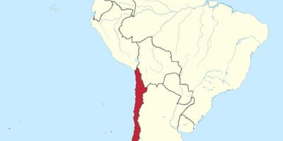 Chile, na américa do sur mapa