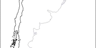 En branco mapa de Chile