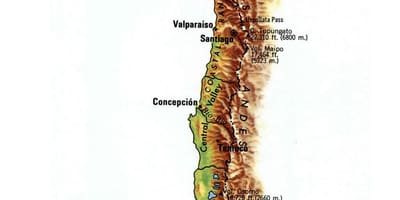 Mapa topográfico de Chile
