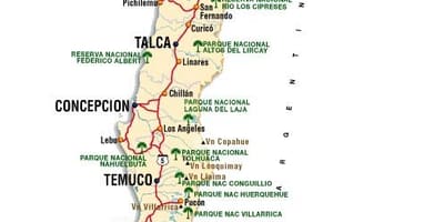 Chile atraccións mapa