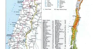 Mapa de Chile recursos naturais 