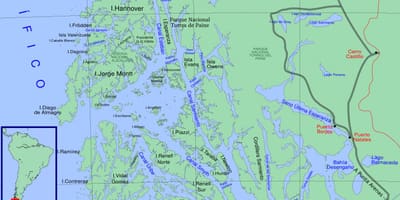 Mapa do Chileno glaciares