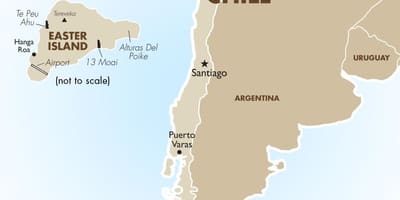 Mapa de Chile, incluíndo a illa de pascua