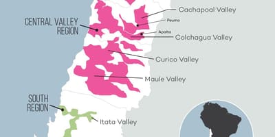 Mapa de val central de Chile